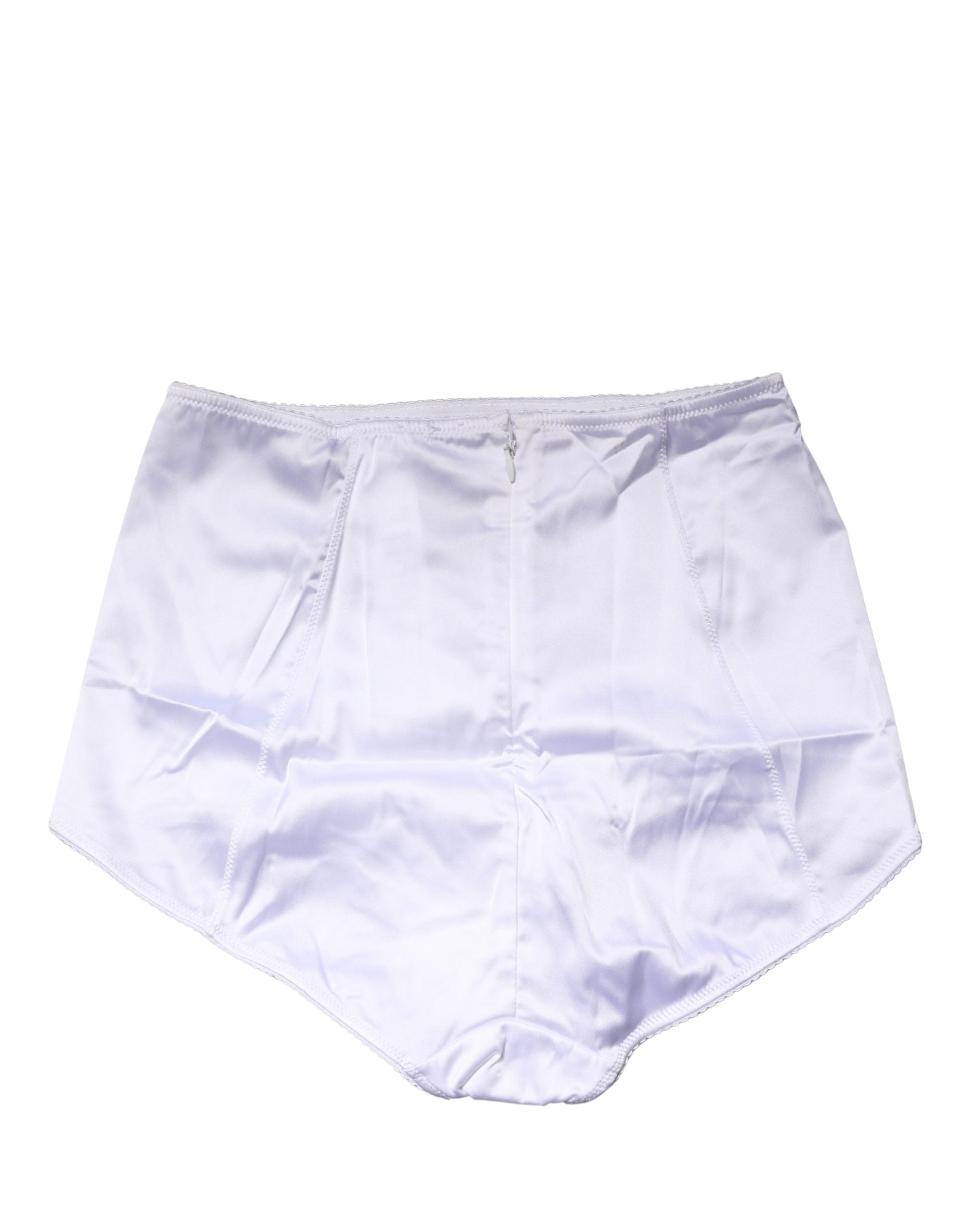 White Silk Blend High Waist Girdle Panty Underwear