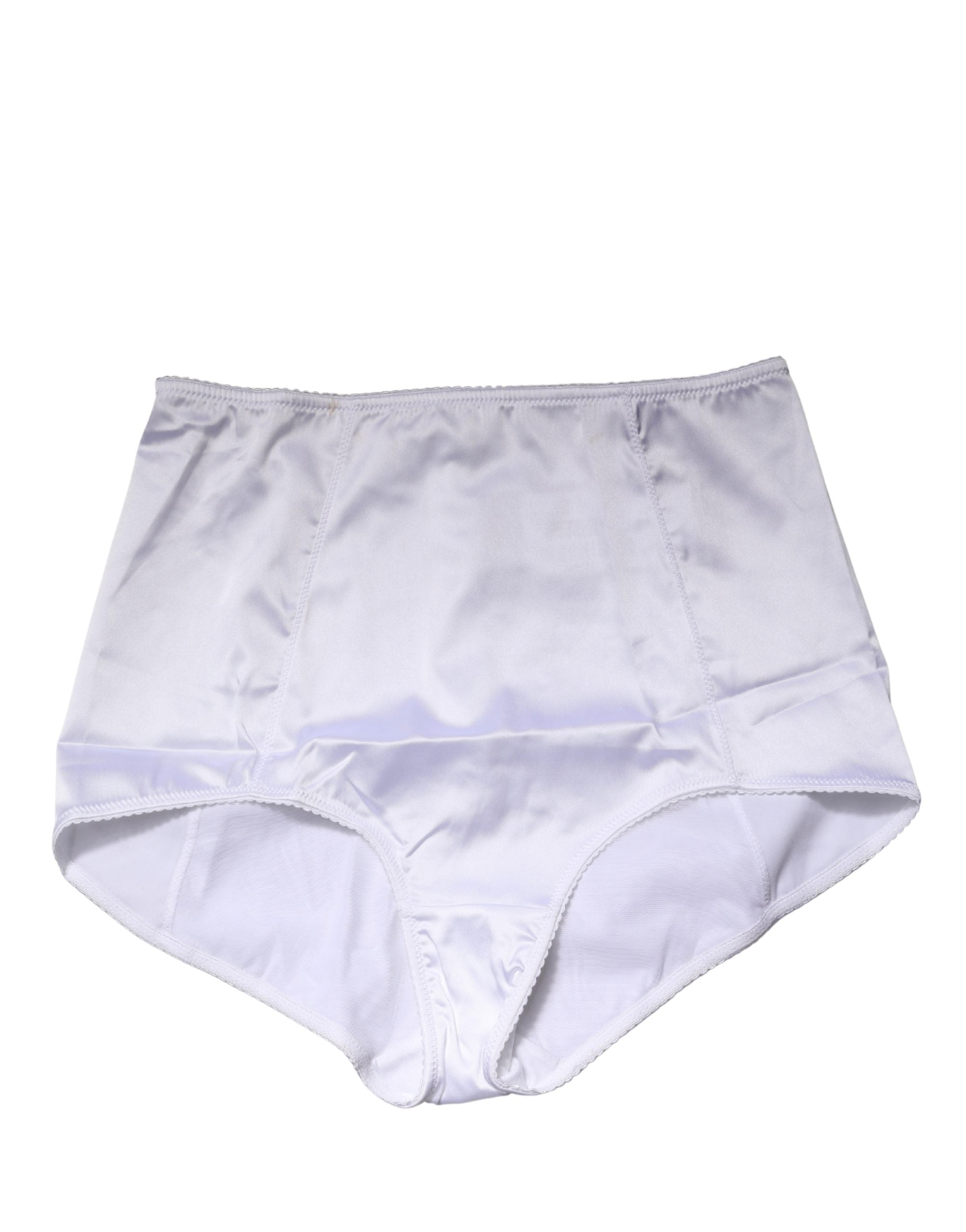 White Silk Blend High Waist Girdle Panty Underwear