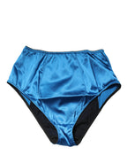 Blue Silk Blend High Waist Girdle Panty Underwear