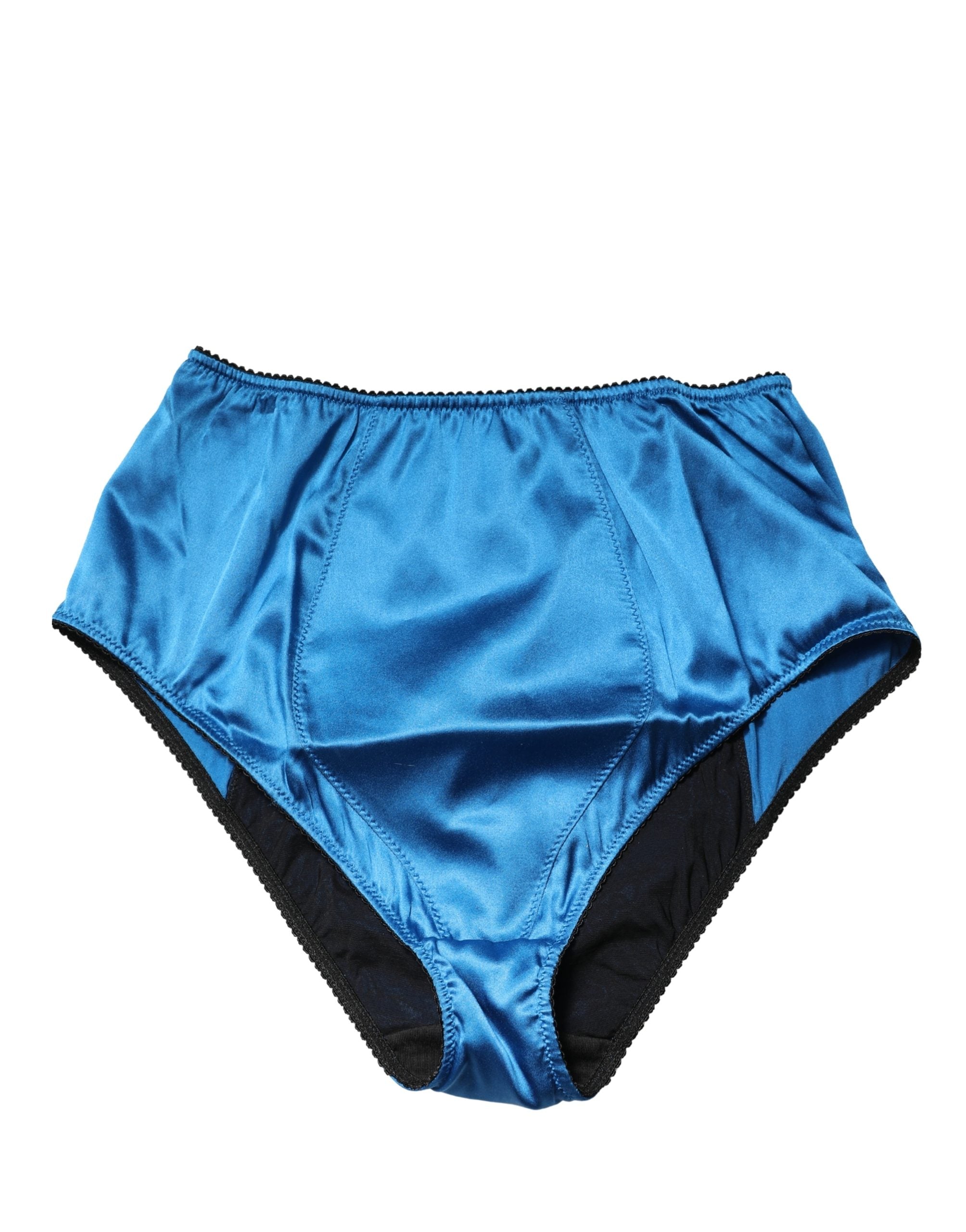 Blue Silk Blend High Waist Girdle Panty Underwear