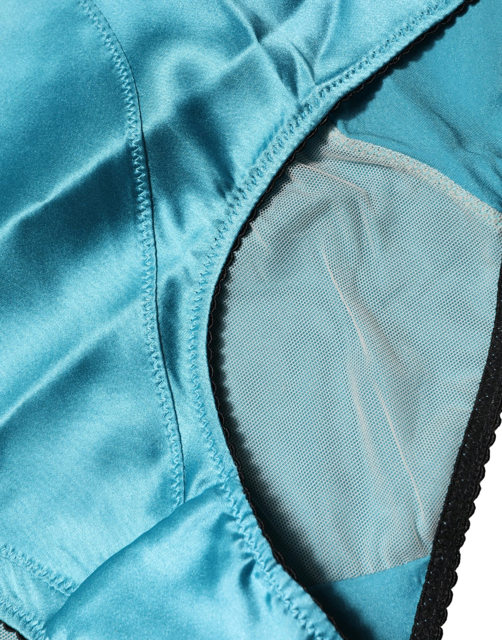 Blue Silk Blend High Waist Girdle Panty Underwear