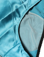 Blue Silk Blend High Waist Girdle Panty Underwear