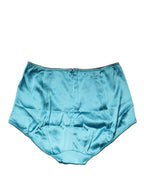 Blue Silk Blend High Waist Girdle Panty Underwear