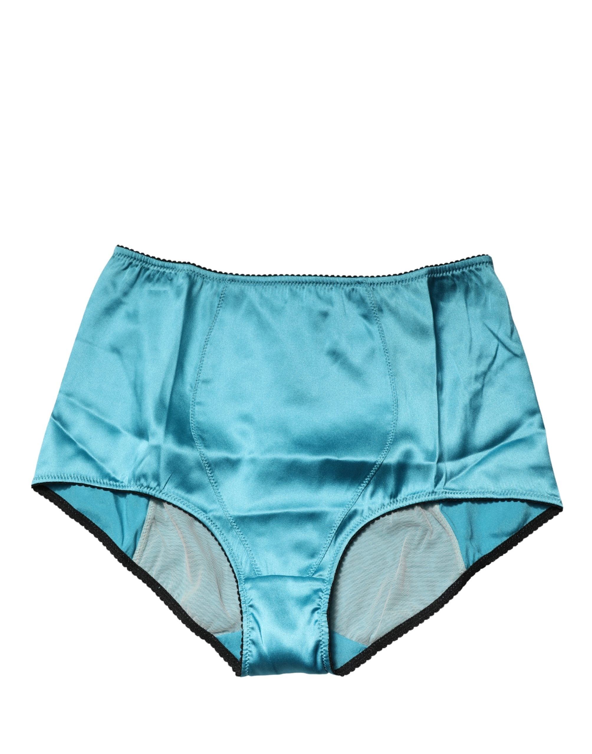 Blue Silk Blend High Waist Girdle Panty Underwear