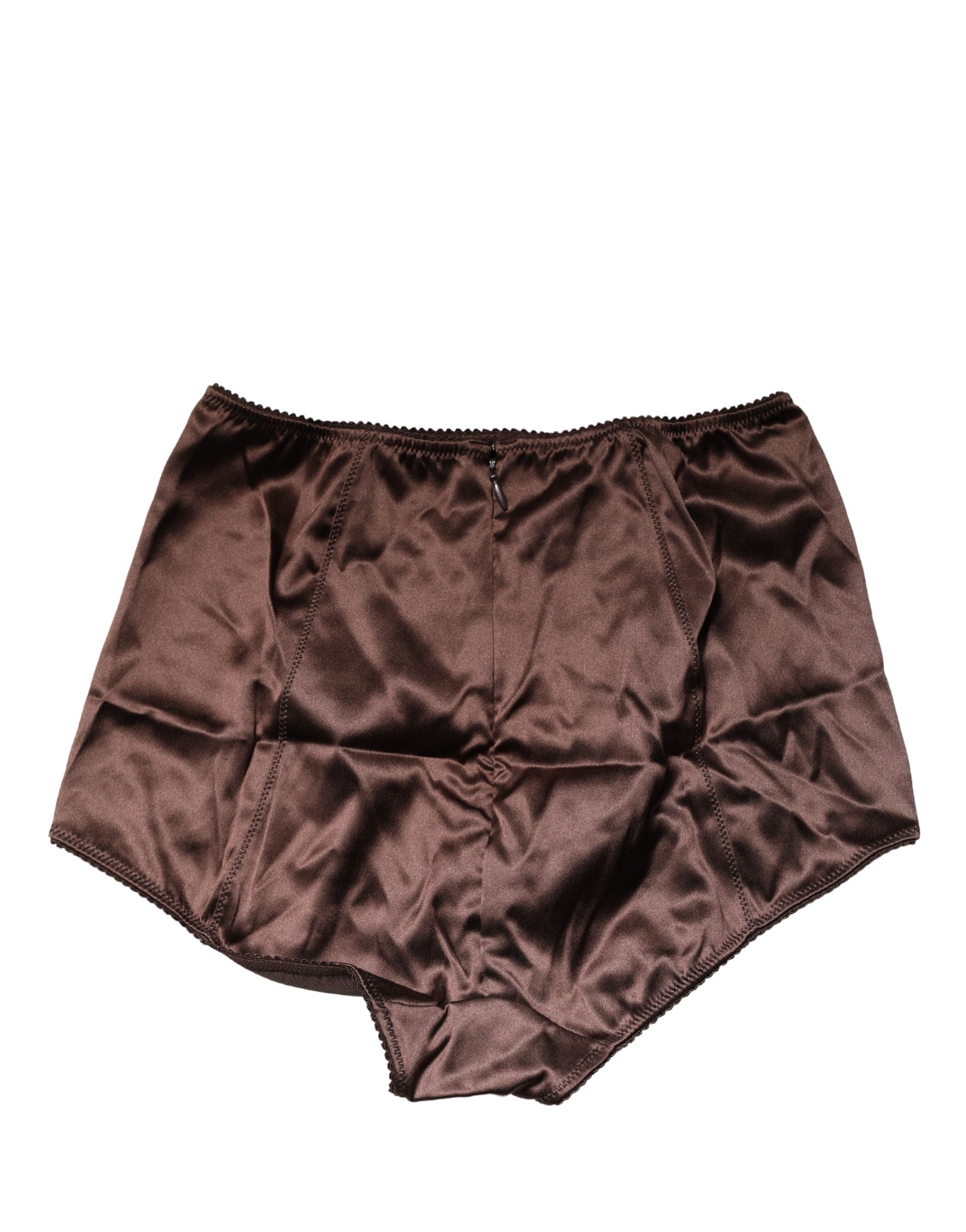 Brown Silk Blend High Waist Girdle Panty Underwear