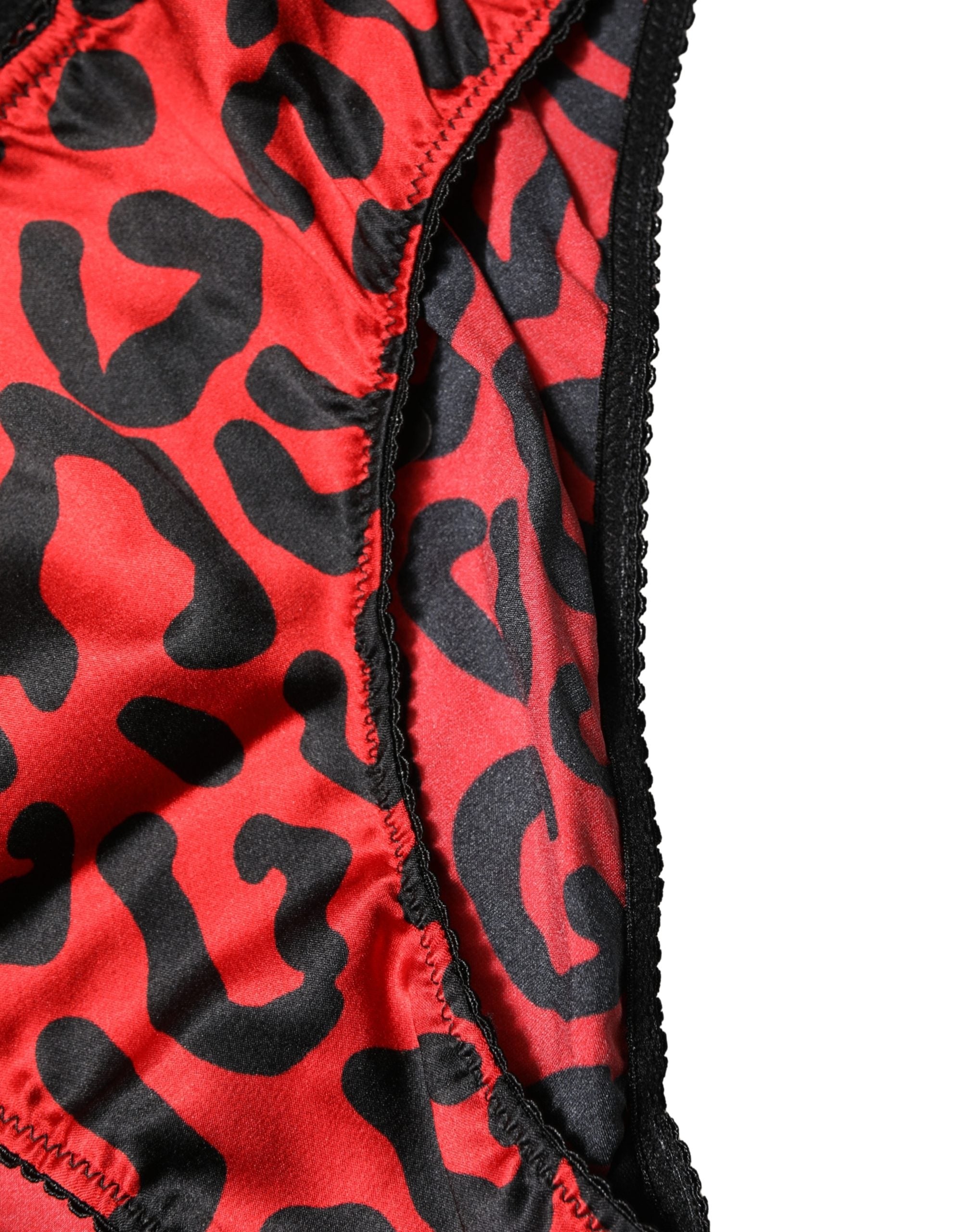 Black Red Leopard Mid Waist Brief Panty Underwear