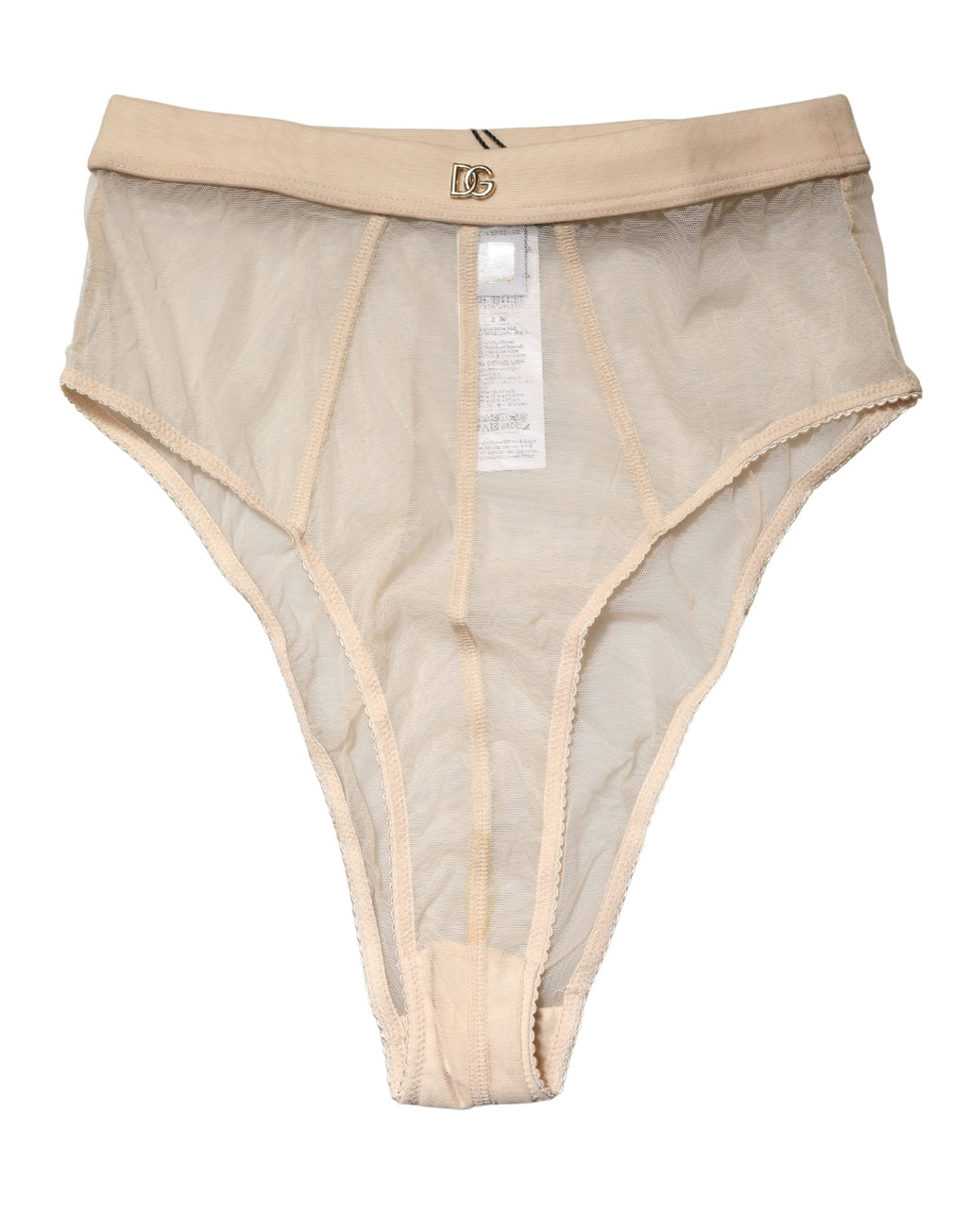 Beige Silk Blend High Waist Brief Panty Underwear