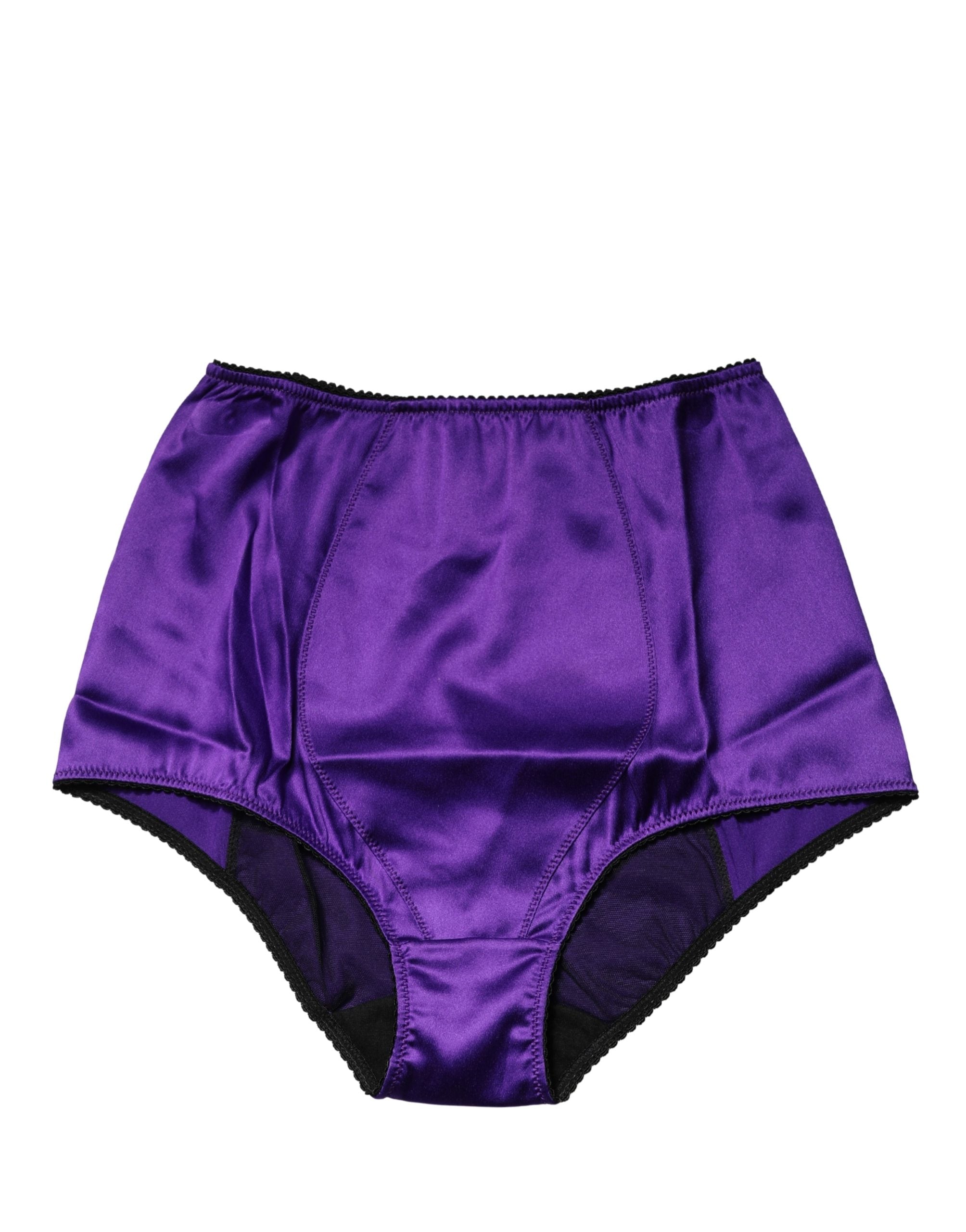 Purple Silk Blend High Waist Girdle Panty Underwear