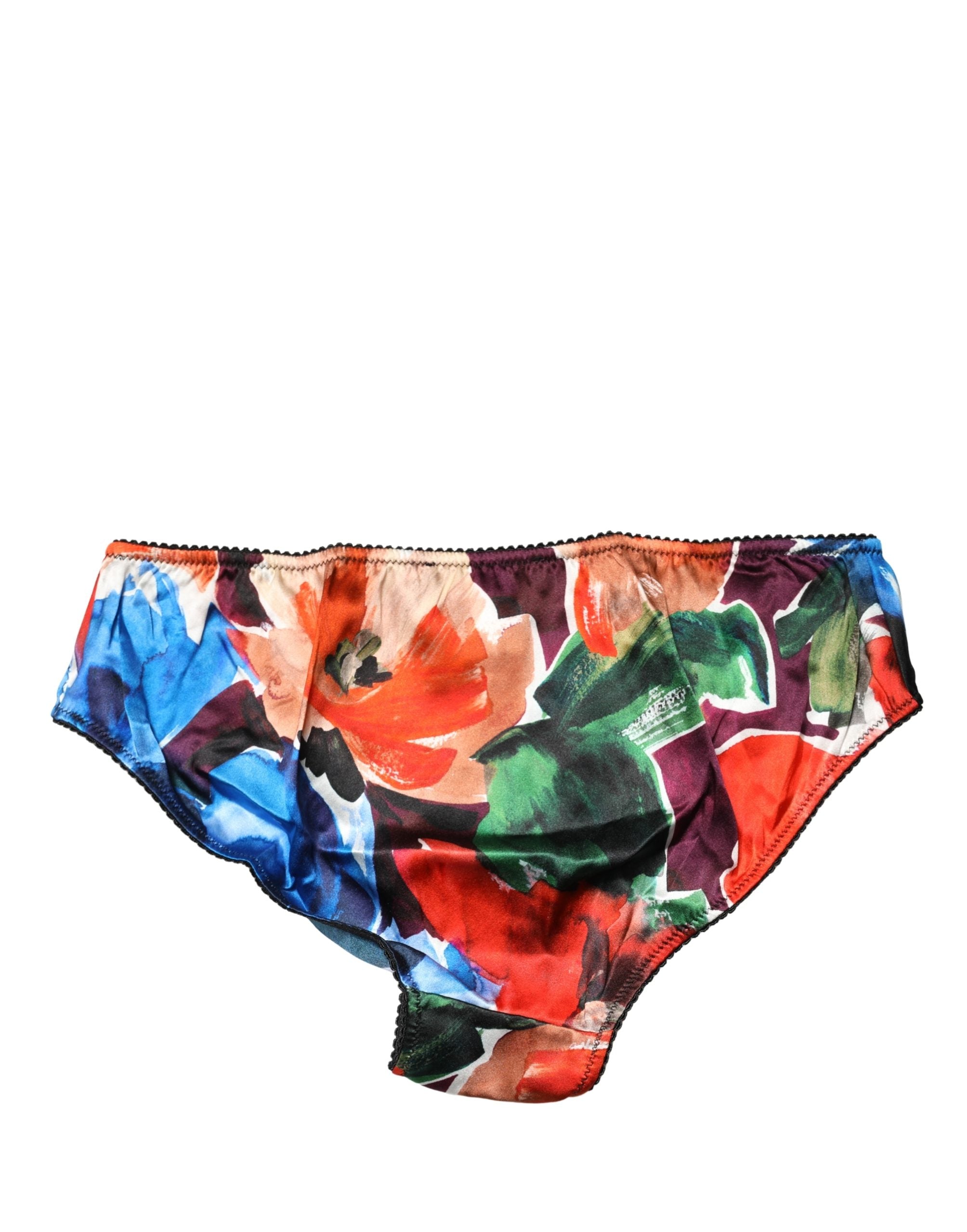 Multicolor Floral Mid Waist Brief Panty Underwear