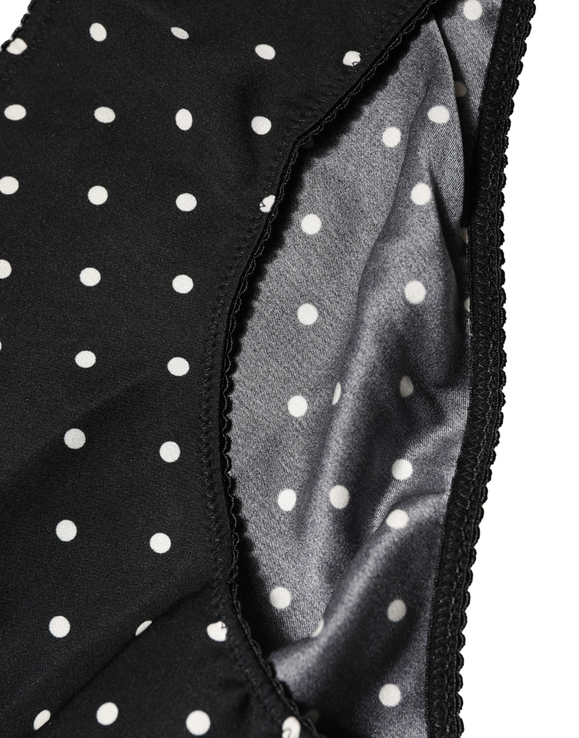 Black Polka Dots Mid Waist Brief Panty Underwear