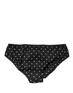 Black Polka Dots Mid Waist Brief Panty Underwear