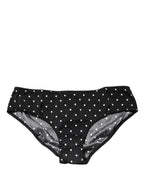 Black Polka Dots Mid Waist Brief Panty Underwear