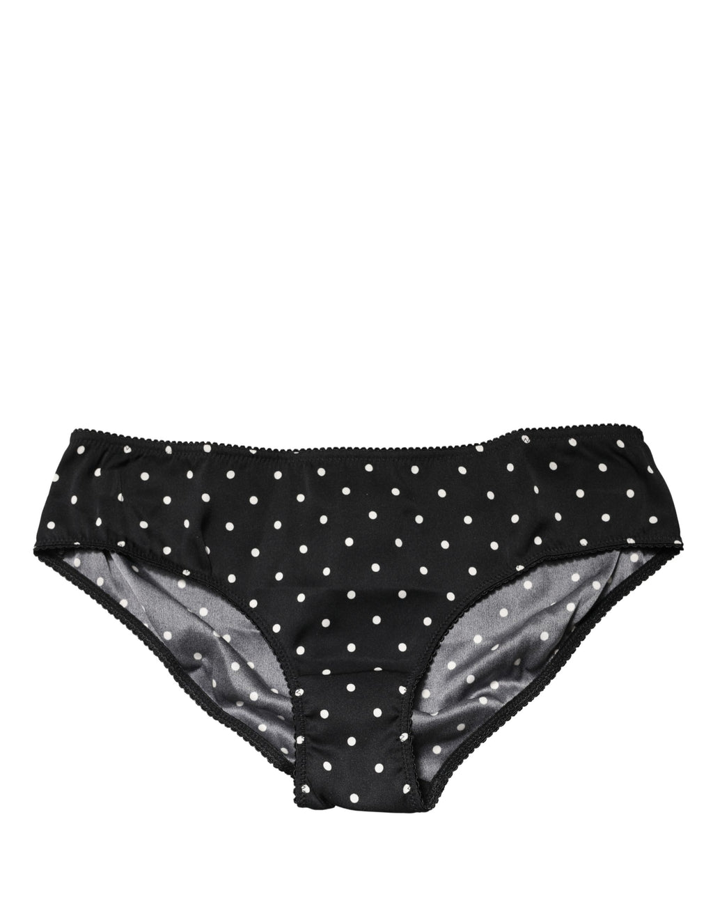 Black Polka Dots Mid Waist Brief Panty Underwear