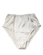 White Silk Blend High Waist Girdle Panty Underwear