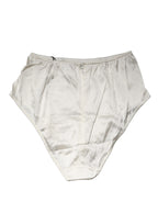 White Silk Blend High Waist Girdle Panty Underwear