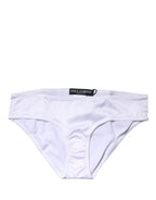 White Silk Stretch Mid Waist Brief Panty Underwear