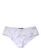 White Silk Stretch Mid Waist Brief Panty Underwear
