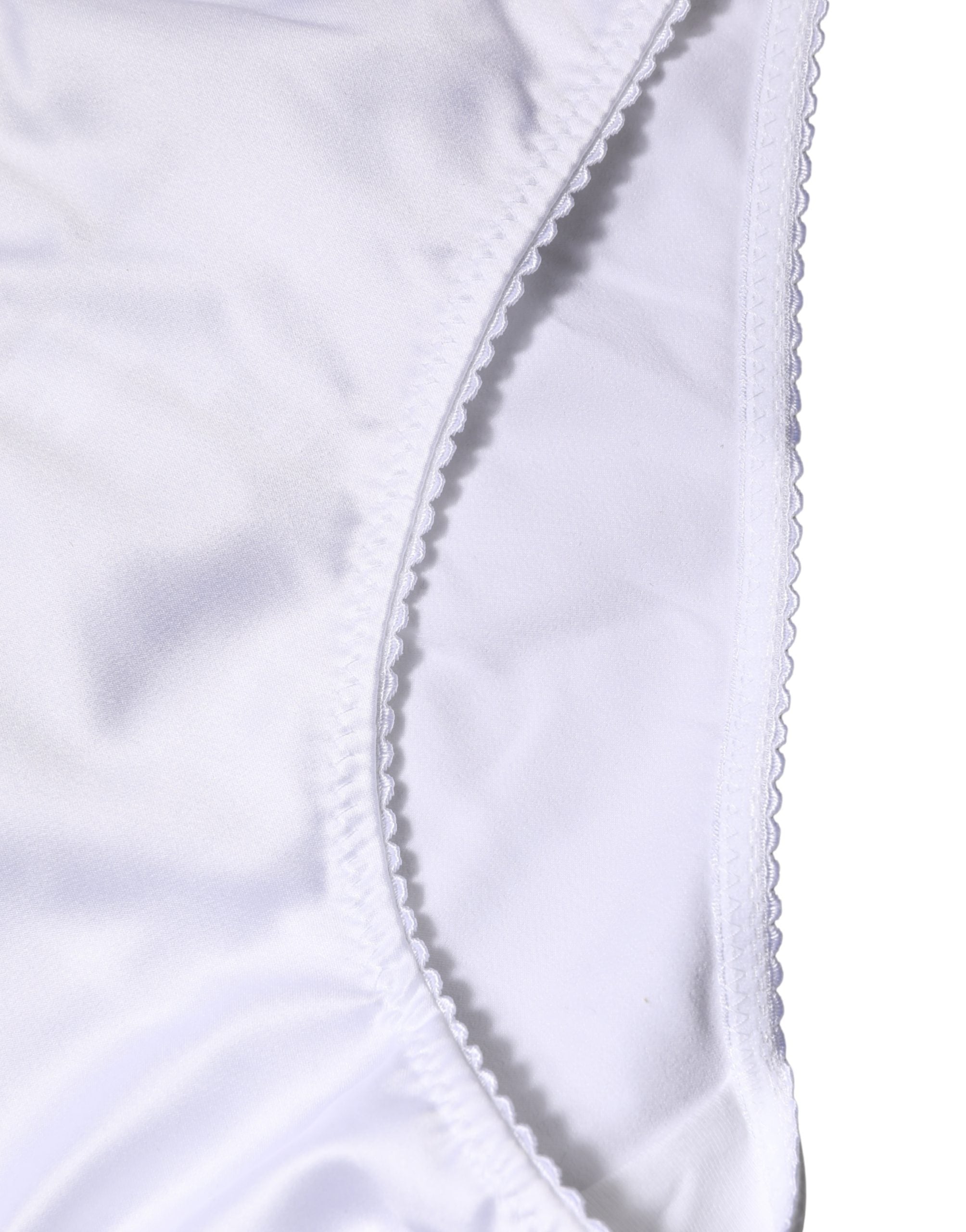 White Silk Stretch Mid Waist Brief Panty Underwear