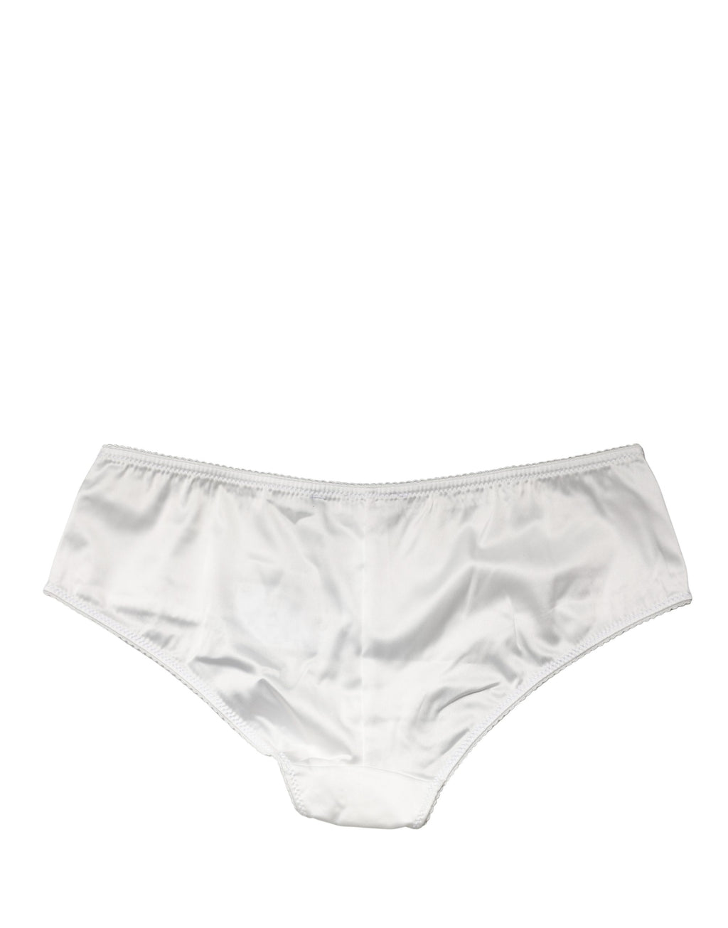 White Silk Stretch Mid Waist Brief Panty Underwear
