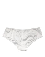 White Silk Stretch Mid Waist Brief Panty Underwear