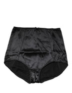 Black Silk Blend High Waist Girdle Panty Underwear