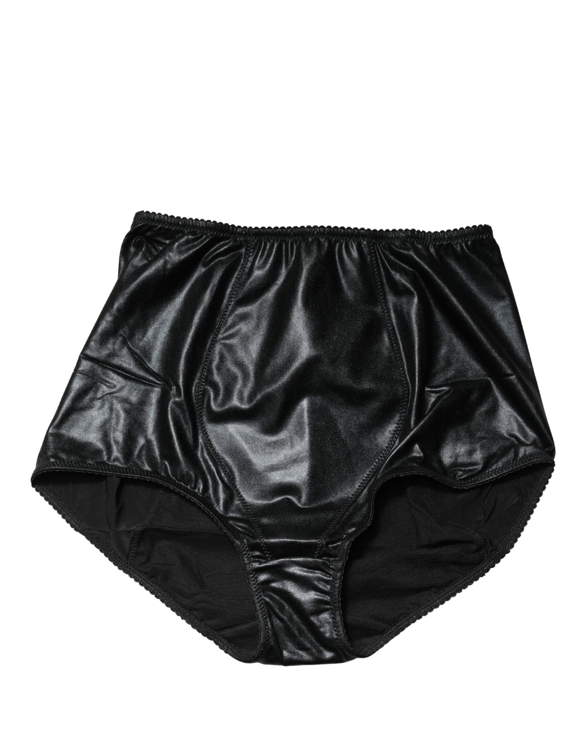 Black Silk Blend High Waist Girdle Panty Underwear