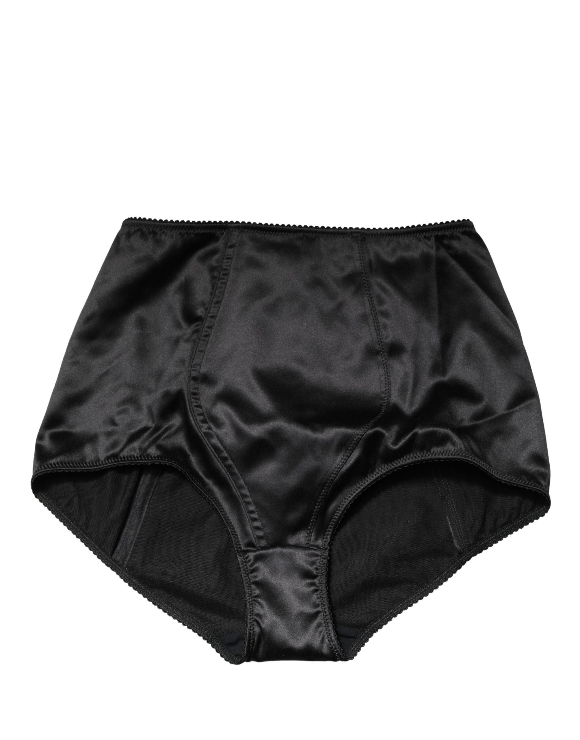 Black Silk Blend High Waist Girdle Panty Underwear