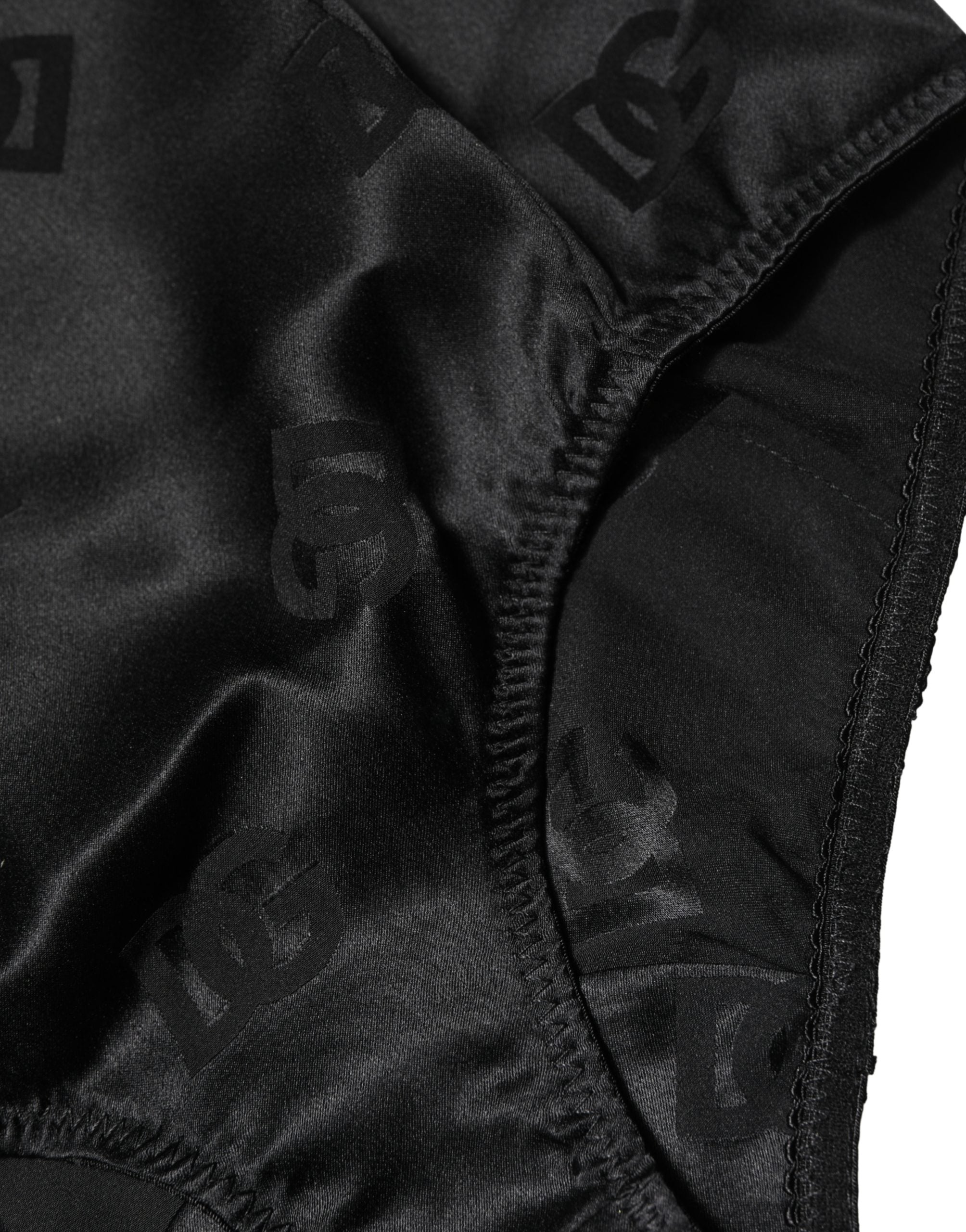 Black Silk Blend High Waist Girdle Panty Underwear