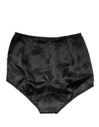 Black Silk Blend High Waist Girdle Panty Underwear