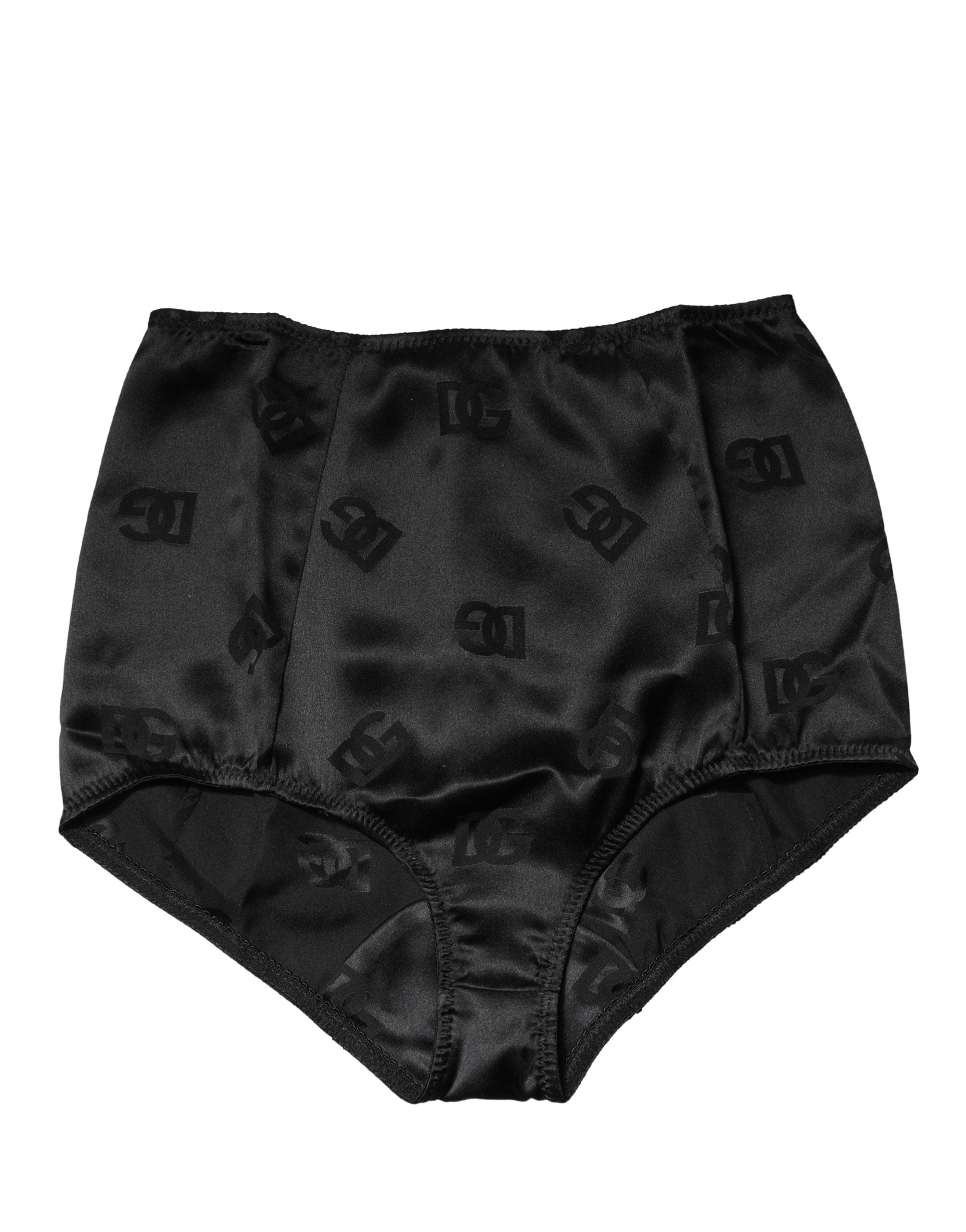 Black Silk Blend High Waist Girdle Panty Underwear