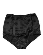 Black Silk Blend High Waist Girdle Panty Underwear