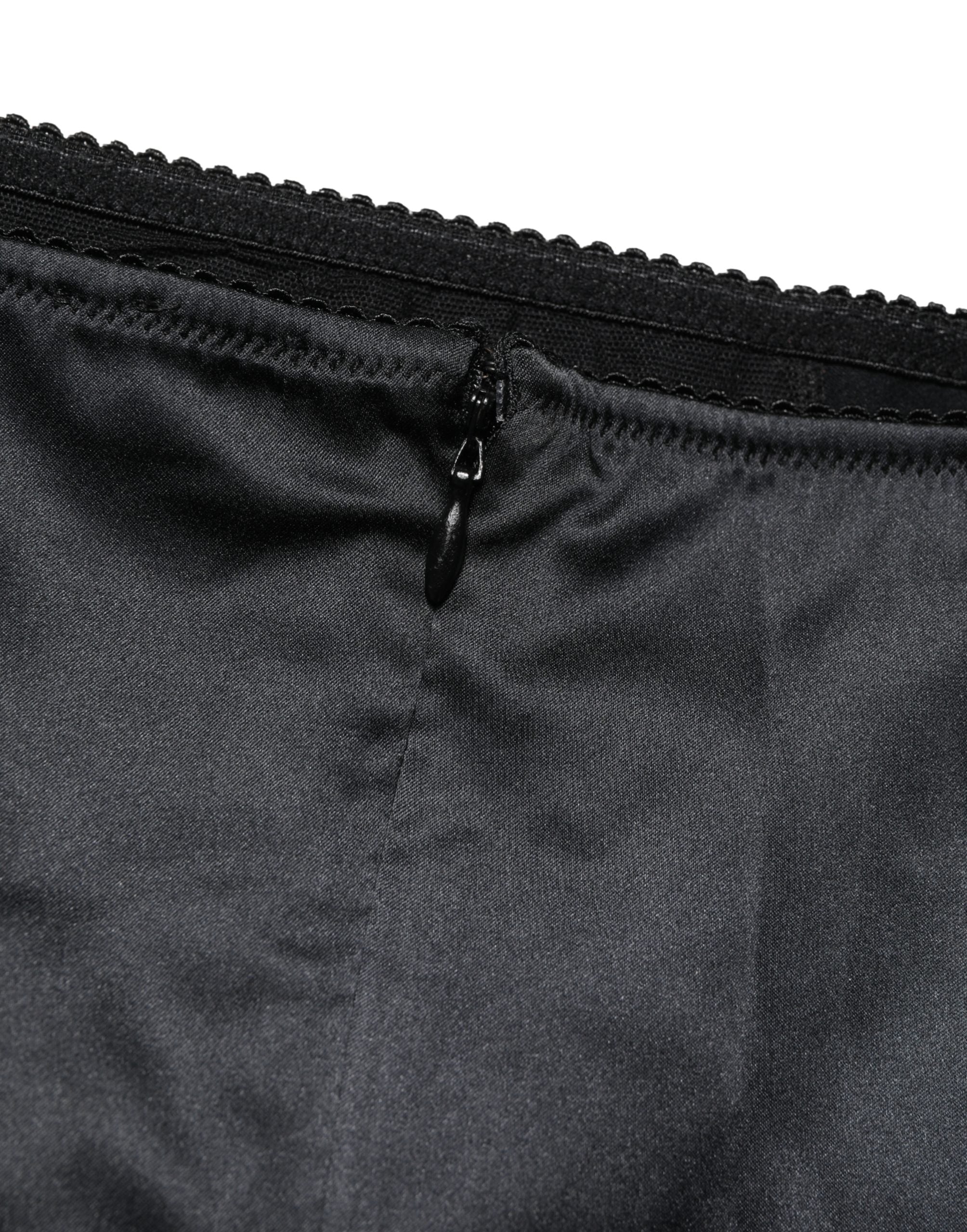 Black Silk Blend High Waist Girdle Panty Underwear