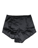 Black Silk Blend High Waist Girdle Panty Underwear