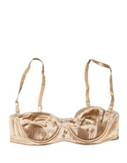 Beige Semi-Pad Underwire Balconette Bra Underwear