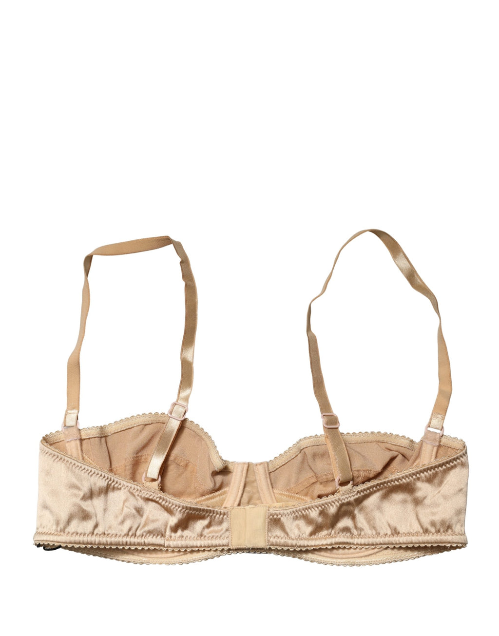 Beige Semi-Pad Underwire Balconette Bra Underwear