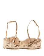 Beige Semi-Pad Underwire Balconette Bra Underwear