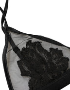 Black Floral Soft Cup Triangle Bra Underwear
