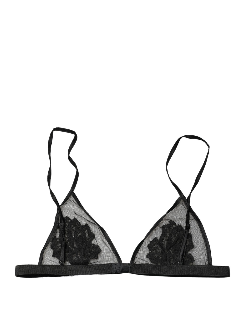 Black Floral Soft Cup Triangle Bra Underwear