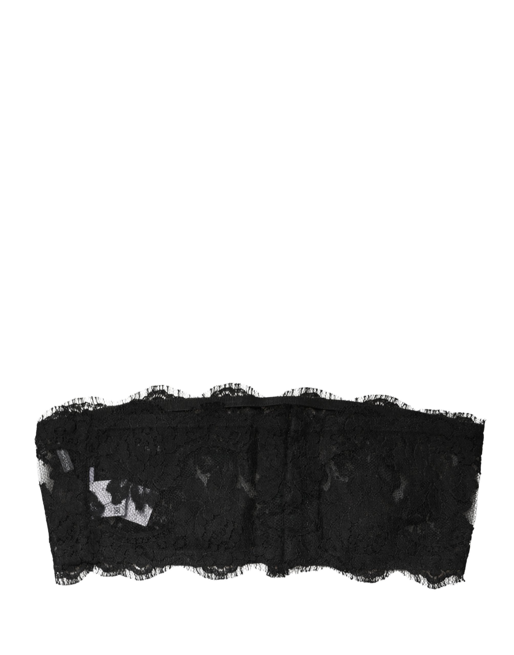 Black Lace Bandeau Bra Tube Top Underwear