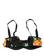 Black Pineapple Silk Balconette Bra Underwear