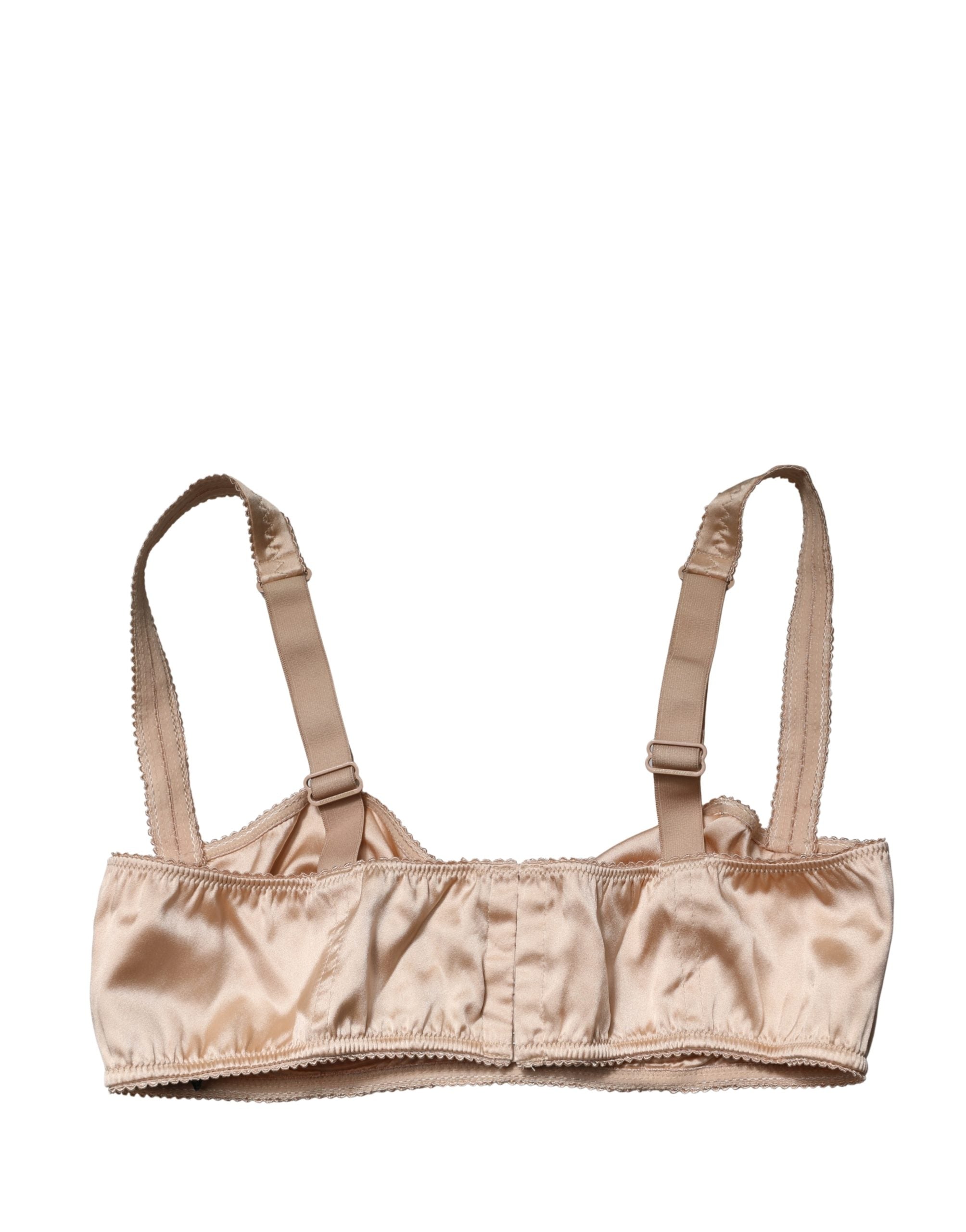 Beige Semi-Pad Underwire Balconette Bra Underwear