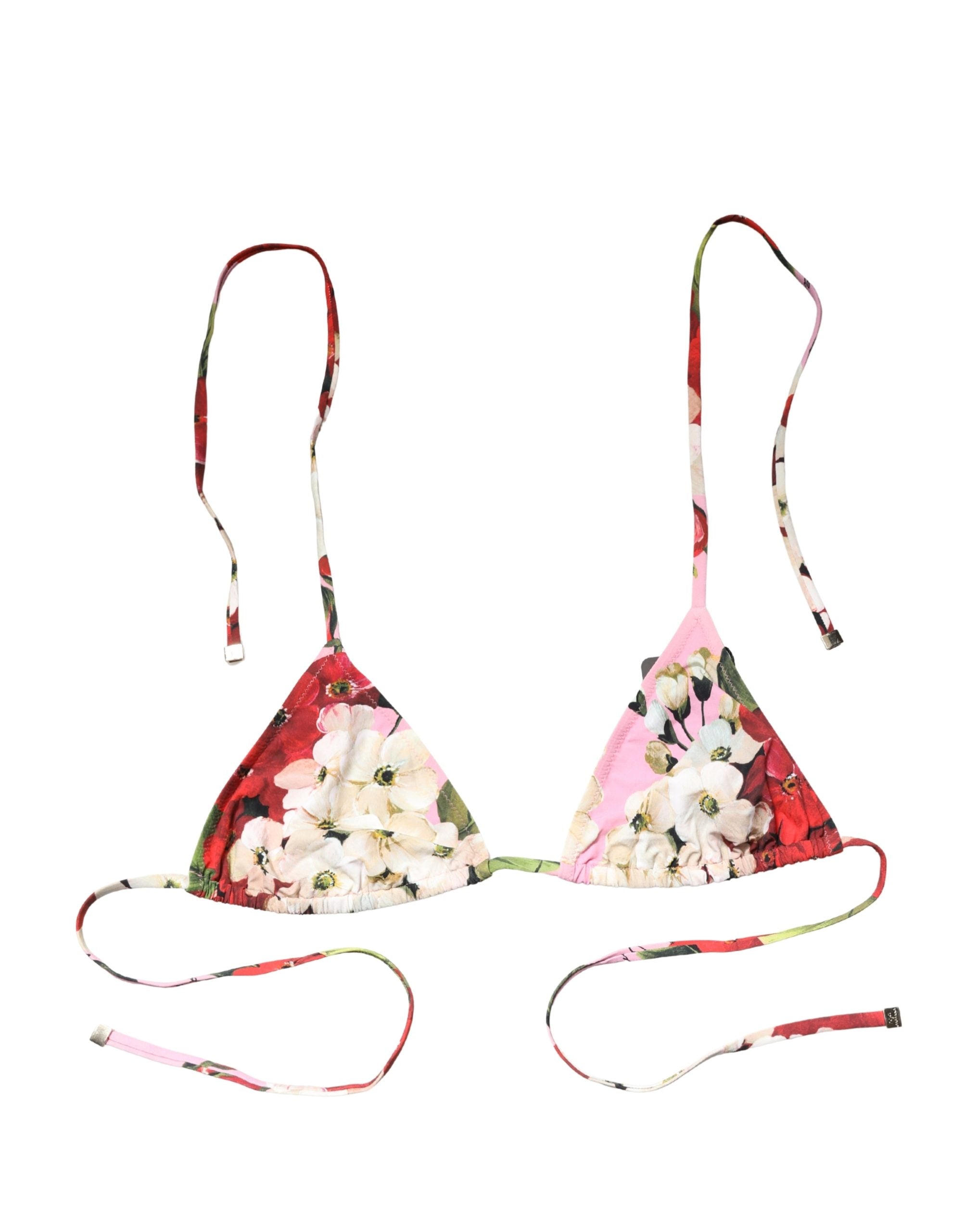 Multicolor Floral Triangle Bikini Top Swimwear