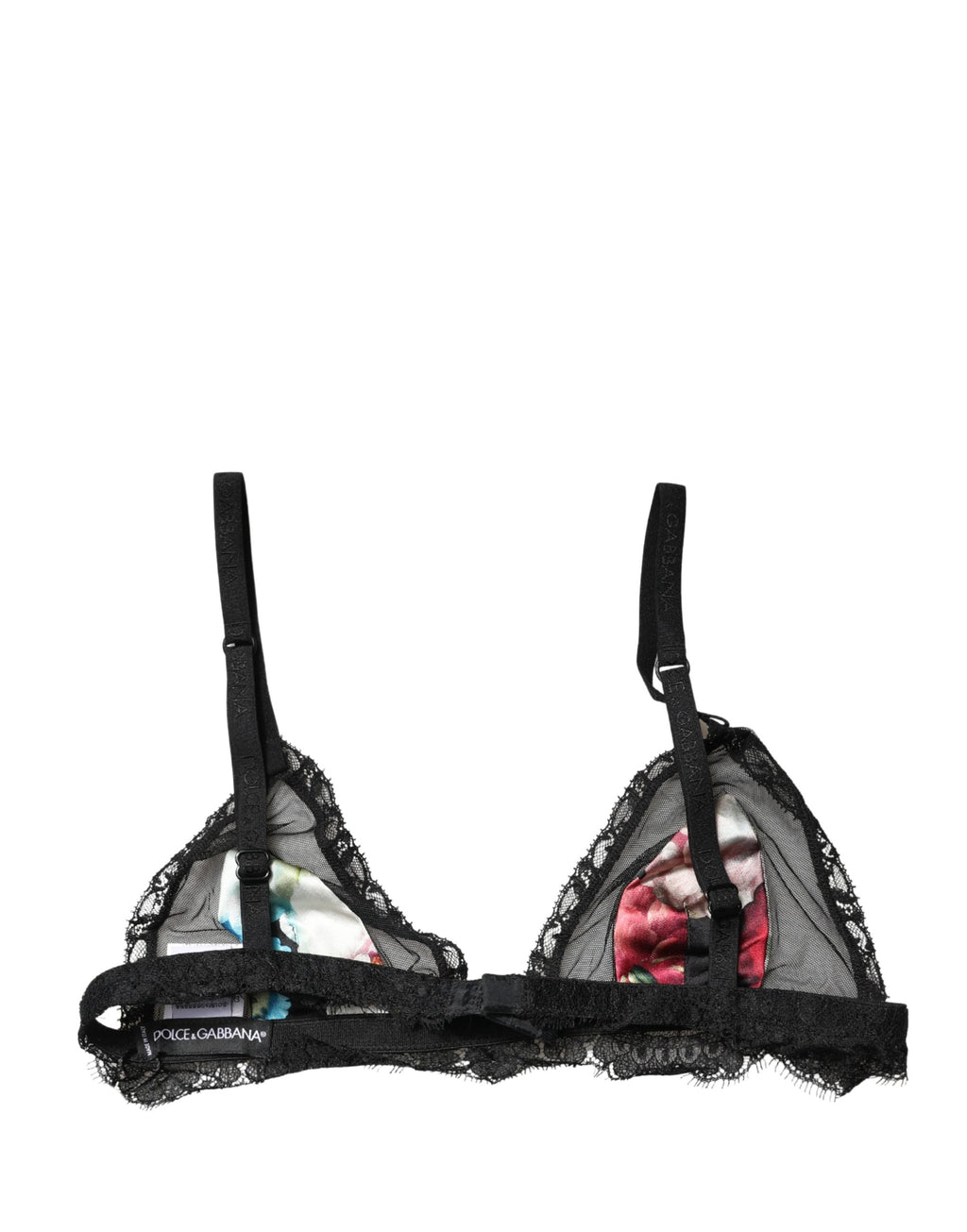 Black Floral Soft Cup Triangle Bra Underwear