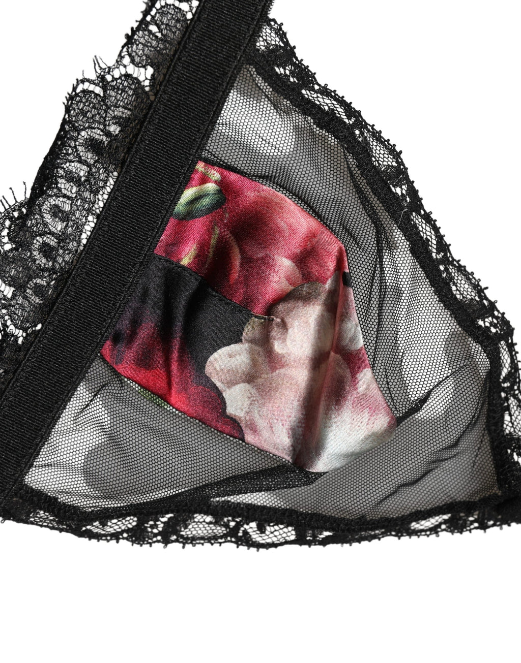 Black Floral Soft Cup Triangle Bra Underwear