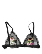 Black Floral Soft Cup Triangle Bra Underwear