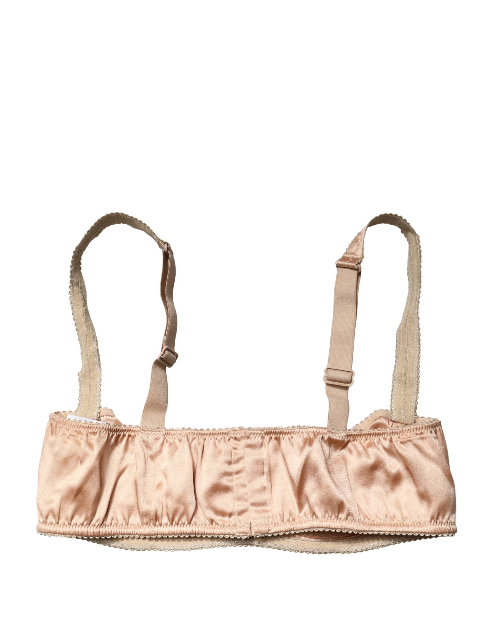 Beige Semi-Pad Underwire Balconette Bra Underwear