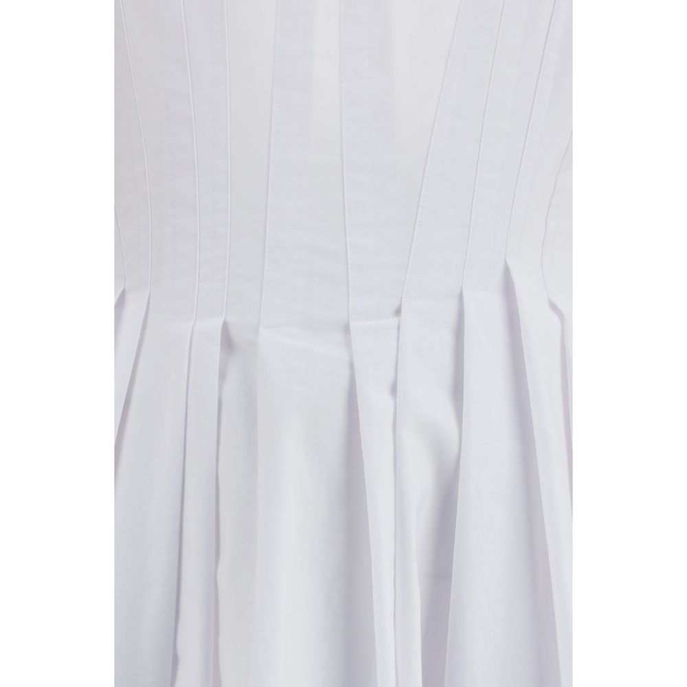 White Cotton Casual Dress