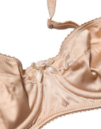 Beige Semi-Pad Underwire Balconette Bra Underwear