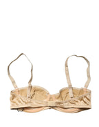 Beige Semi-Pad Underwire Balconette Bra Underwear