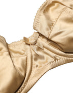 Beige Semi-Pad Underwire Balconette Bra Underwear